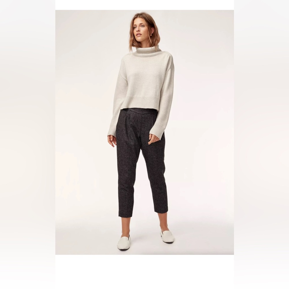 BABATON Atelier Aritzia Cohen Pant Women Size 4 Wool Heathered Dark Charcoal.